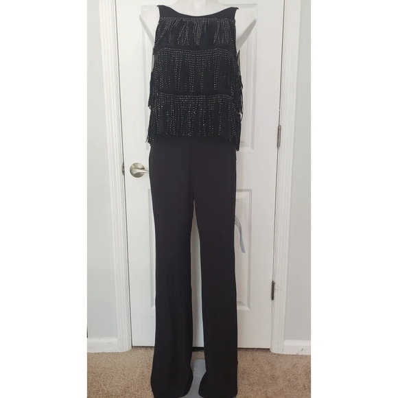 SHO Pants - SHO sleeveless black sparkle jumpsuit